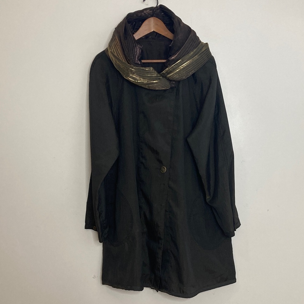 MycraPac Donatella Jacket Womens Small Medium Brown Gold Ombre Reversible Hood